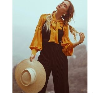 Lost + Wander "Carmen" Velvet Burnout Jumpsuit